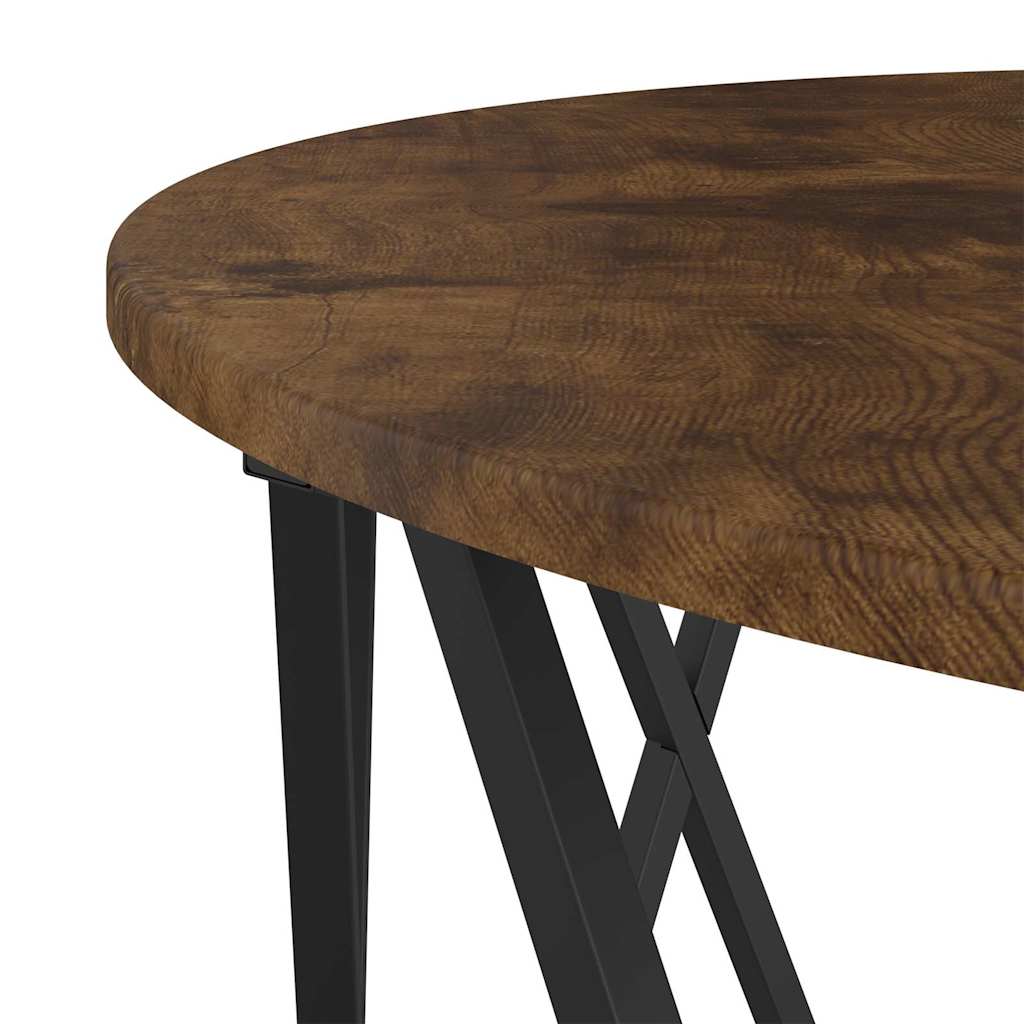 Sofabord Røget eg 80 x 80 x 42 cm Ingeniørtræ og stål