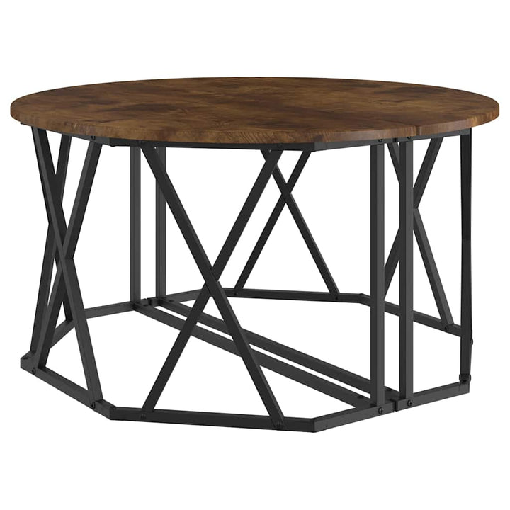 Sofabord Røget eg 80 x 80 x 42 cm Ingeniørtræ og stål
