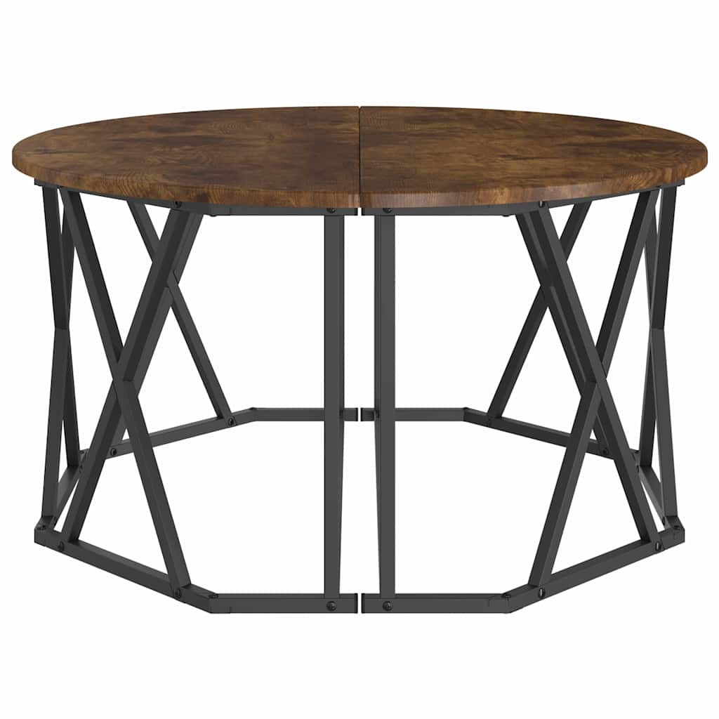 Sofabord Røget eg 80 x 80 x 42 cm Ingeniørtræ og stål