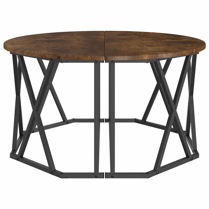 Sofabord Røget eg 80 x 80 x 42 cm Ingeniørtræ og stål