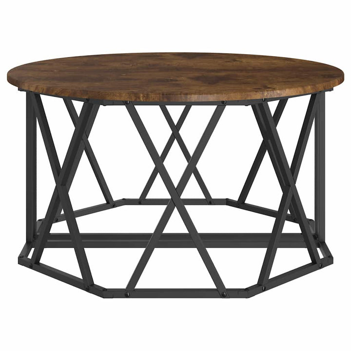 Sofabord Røget eg 80 x 80 x 42 cm Ingeniørtræ og stål