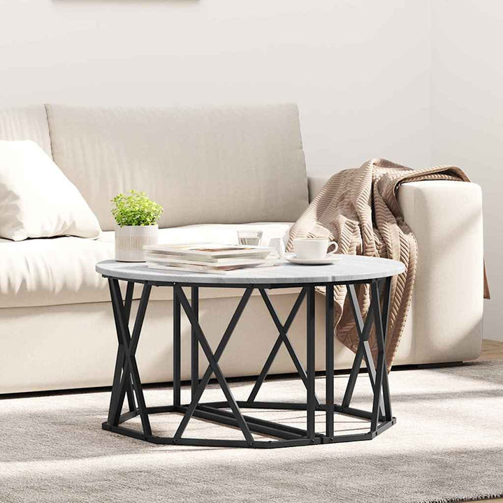 Sofabord Grå Sonoma 80 x 80 x 42 cm Ingeniørtræ og stål