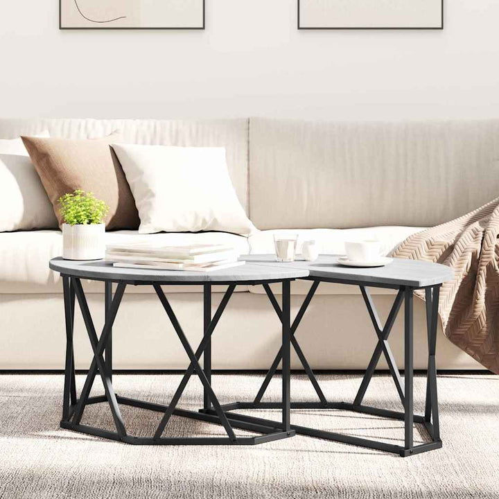Sofabord Grå Sonoma 80 x 80 x 42 cm Ingeniørtræ og stål