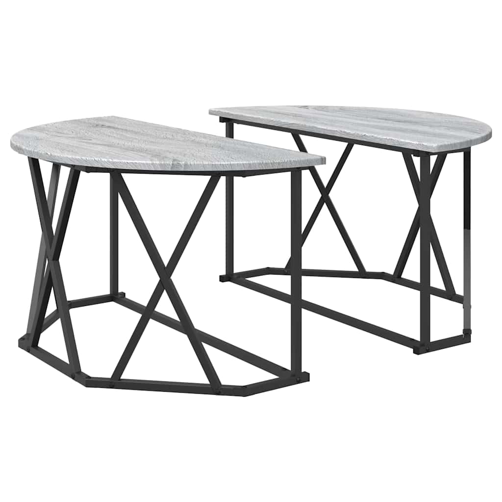 Sofabord Grå Sonoma 80 x 80 x 42 cm Ingeniørtræ og stål