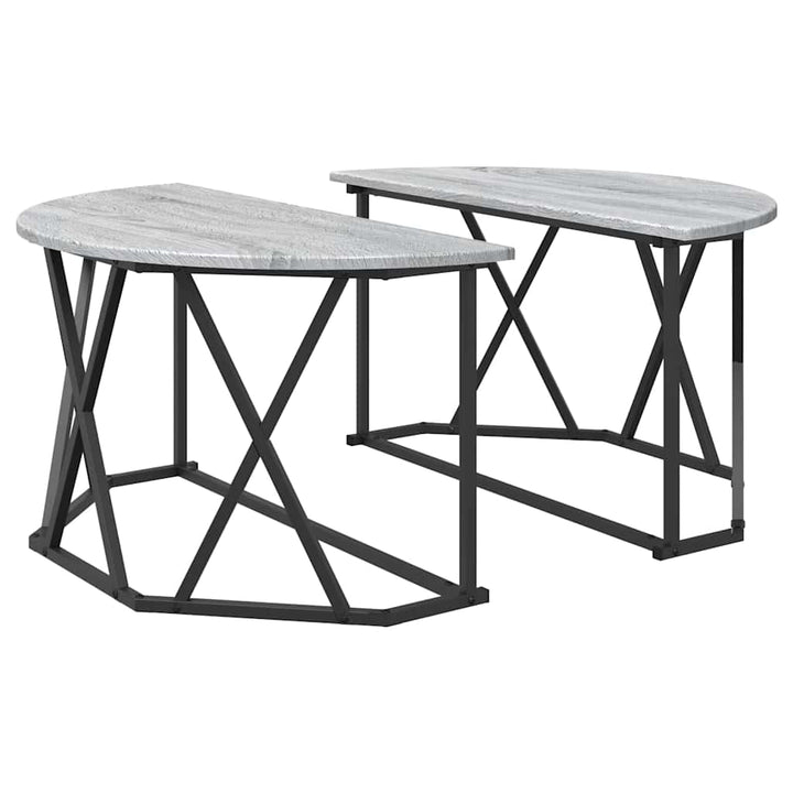 Sofabord Grå Sonoma 80 x 80 x 42 cm Ingeniørtræ og stål