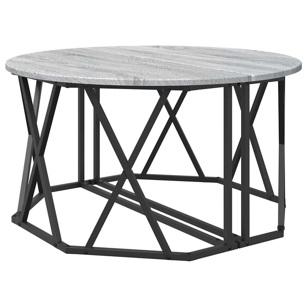 Sofabord Grå Sonoma 80 x 80 x 42 cm Ingeniørtræ og stål
