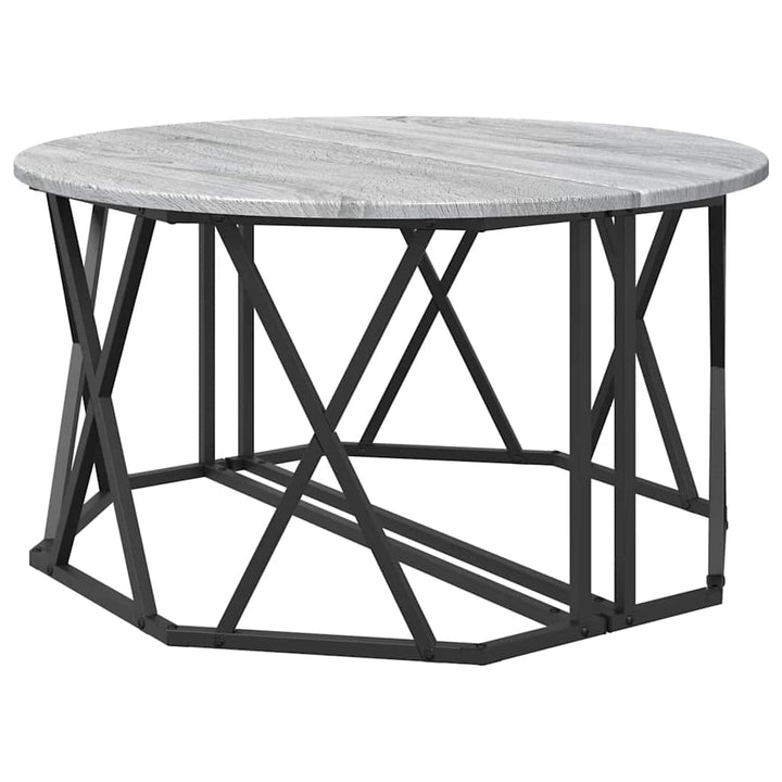 Sofabord Grå Sonoma 80 x 80 x 42 cm Ingeniørtræ og stål