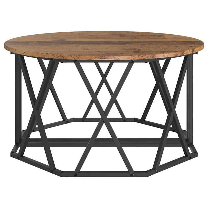 Sofabord Gammelt træ 80 x 80 x 42 cm Ingeniørtræ og stål