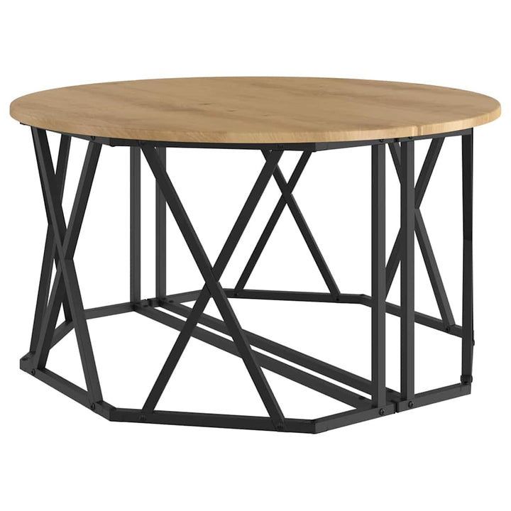 Sofabord Artisan Egetræ 80 x 80 x 42 cm Ingeniørtræ og stål