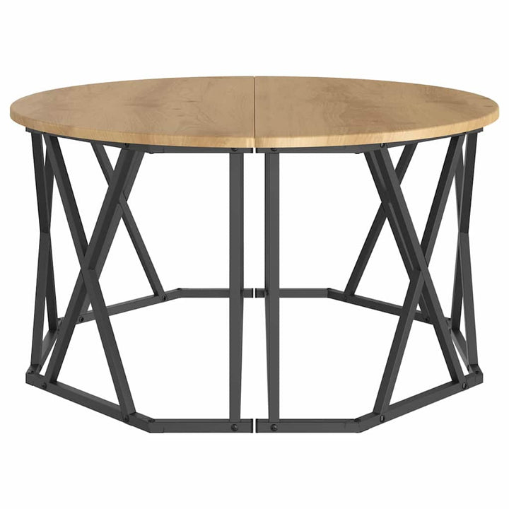 Sofabord Artisan Egetræ 80 x 80 x 42 cm Ingeniørtræ og stål