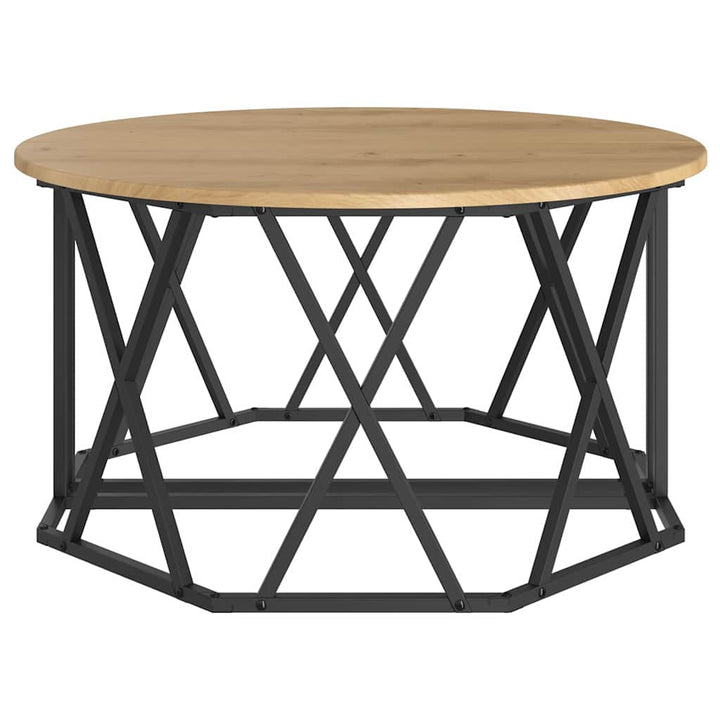 Sofabord Artisan Egetræ 80 x 80 x 42 cm Ingeniørtræ og stål