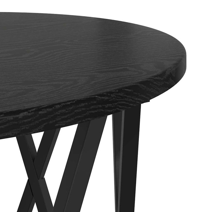 Nesting Sidebord 3 pcs Sort eg Ingeniørtræ og stål