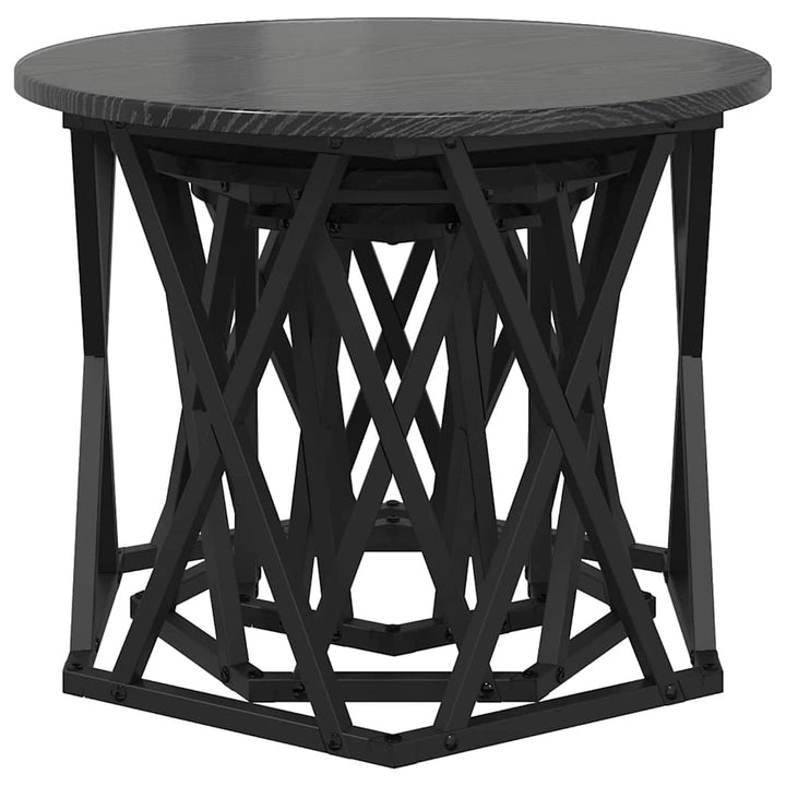 Nesting Sidebord 3 pcs Sort eg Ingeniørtræ og stål