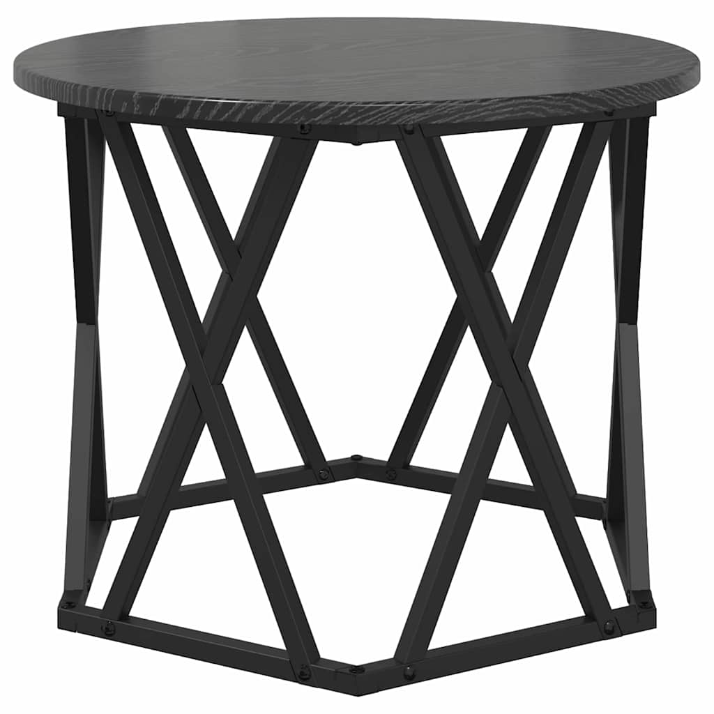 Nesting Sidebord 3 pcs Sort eg Ingeniørtræ og stål