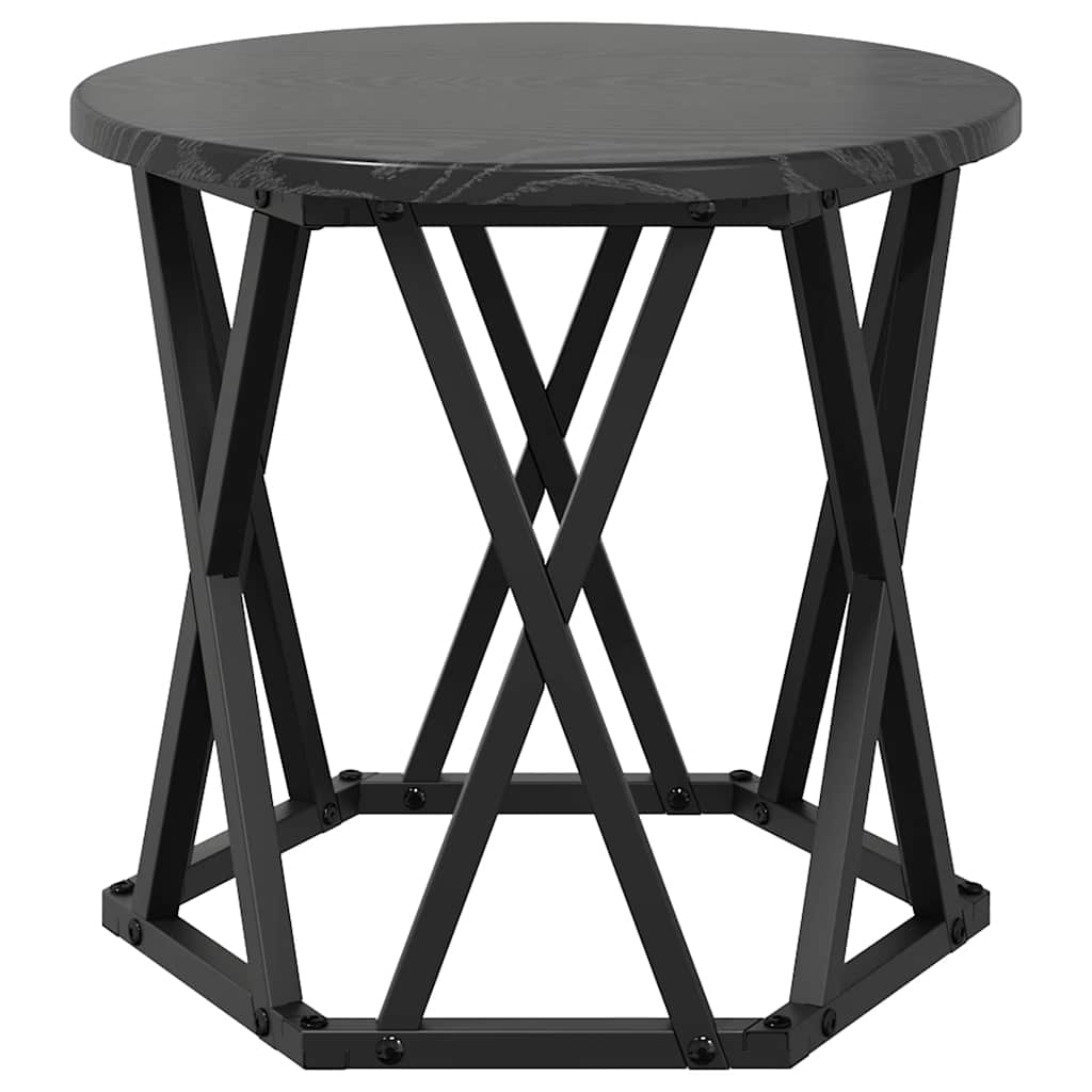 Nesting Sidebord 3 pcs Sort eg Ingeniørtræ og stål