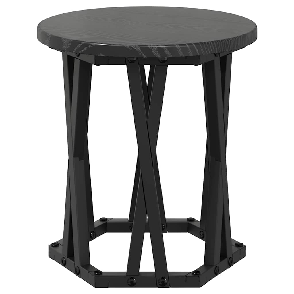 Nesting Sidebord 3 pcs Sort eg Ingeniørtræ og stål