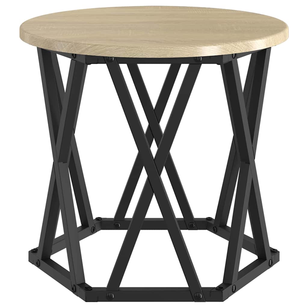 Nesting Sidebord 3 pcs Sonoma eg Ingeniørtræ og stål