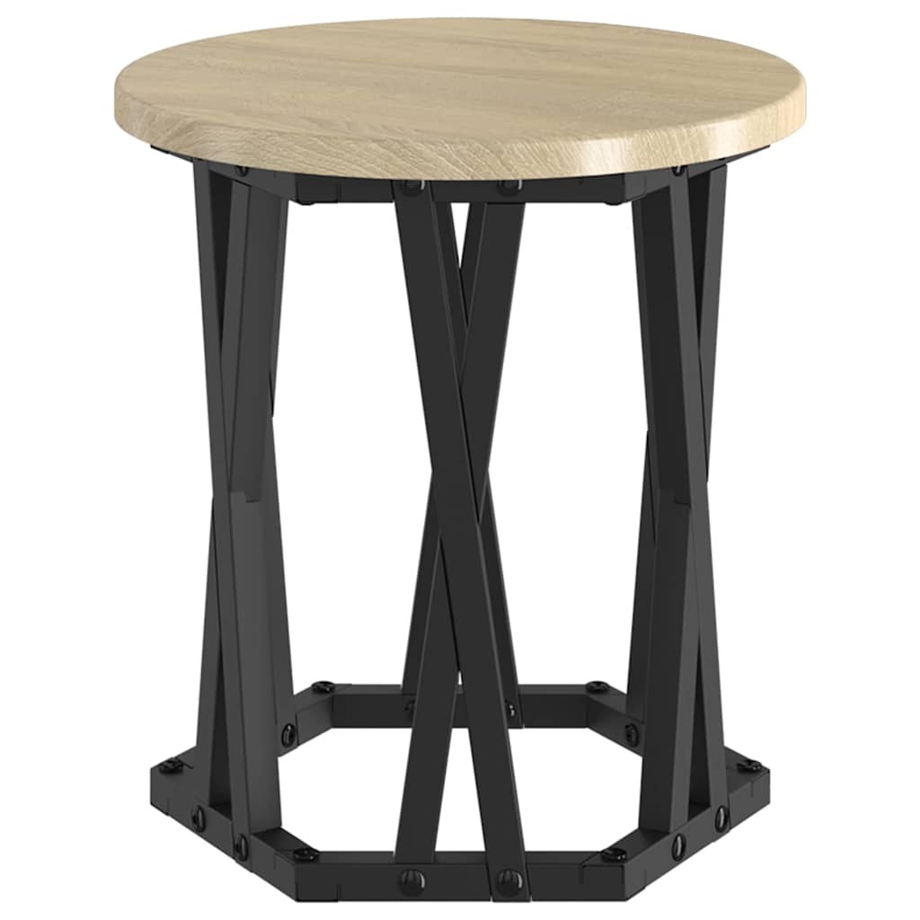 Nesting Sidebord 3 pcs Sonoma eg Ingeniørtræ og stål