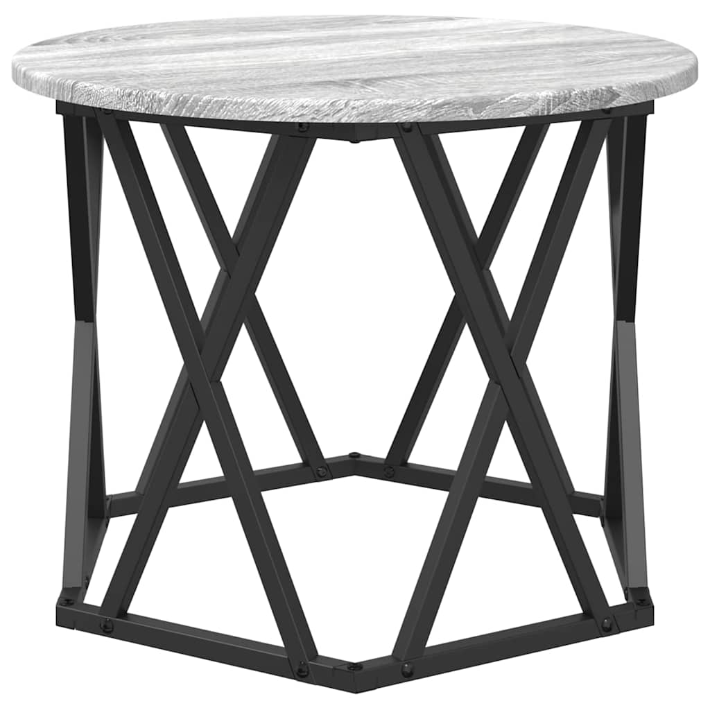 Nesting Sidebord 3 pcs Grå Sonoma Ingeniørtræ og stål