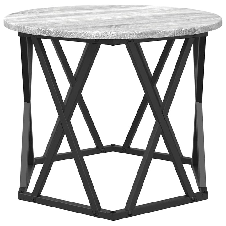 Nesting Sidebord 3 pcs Grå Sonoma Ingeniørtræ og stål