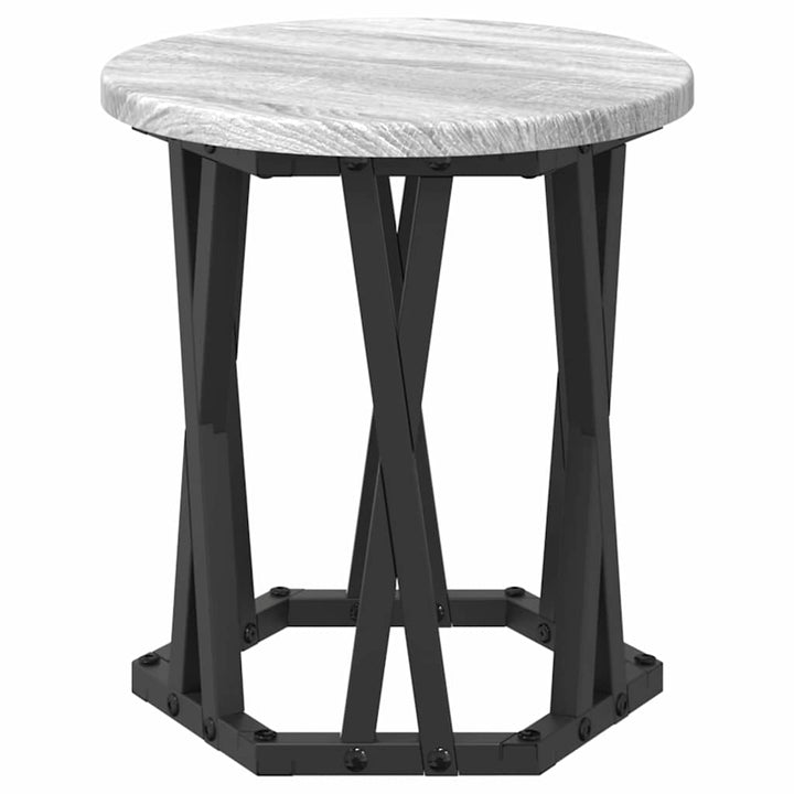 Nesting Sidebord 3 pcs Grå Sonoma Ingeniørtræ og stål