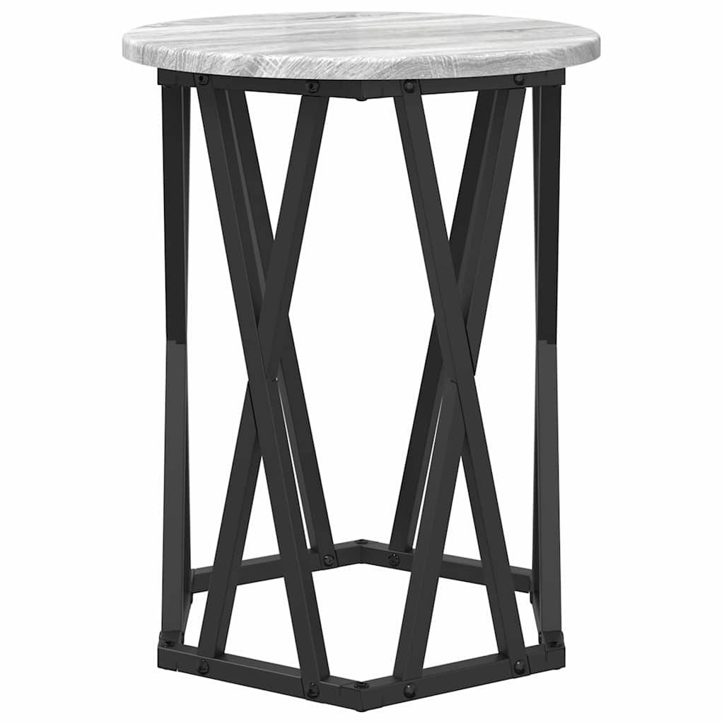 Sofabord 2 stk. Grå Sonoma 50 x 50 x 50 cm Ingeniørtræ og stål