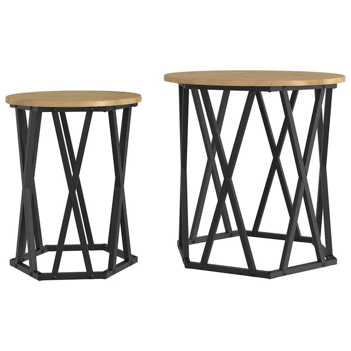 Sofabord 2 pcs Artisan Egetræ Ingeniørtræ og stål