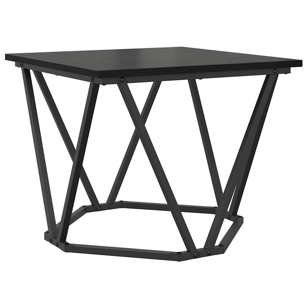 Sidebordssæt 2 pcs Sort eg 50 x 50 x 40 cm Ingeniørtræ og stål