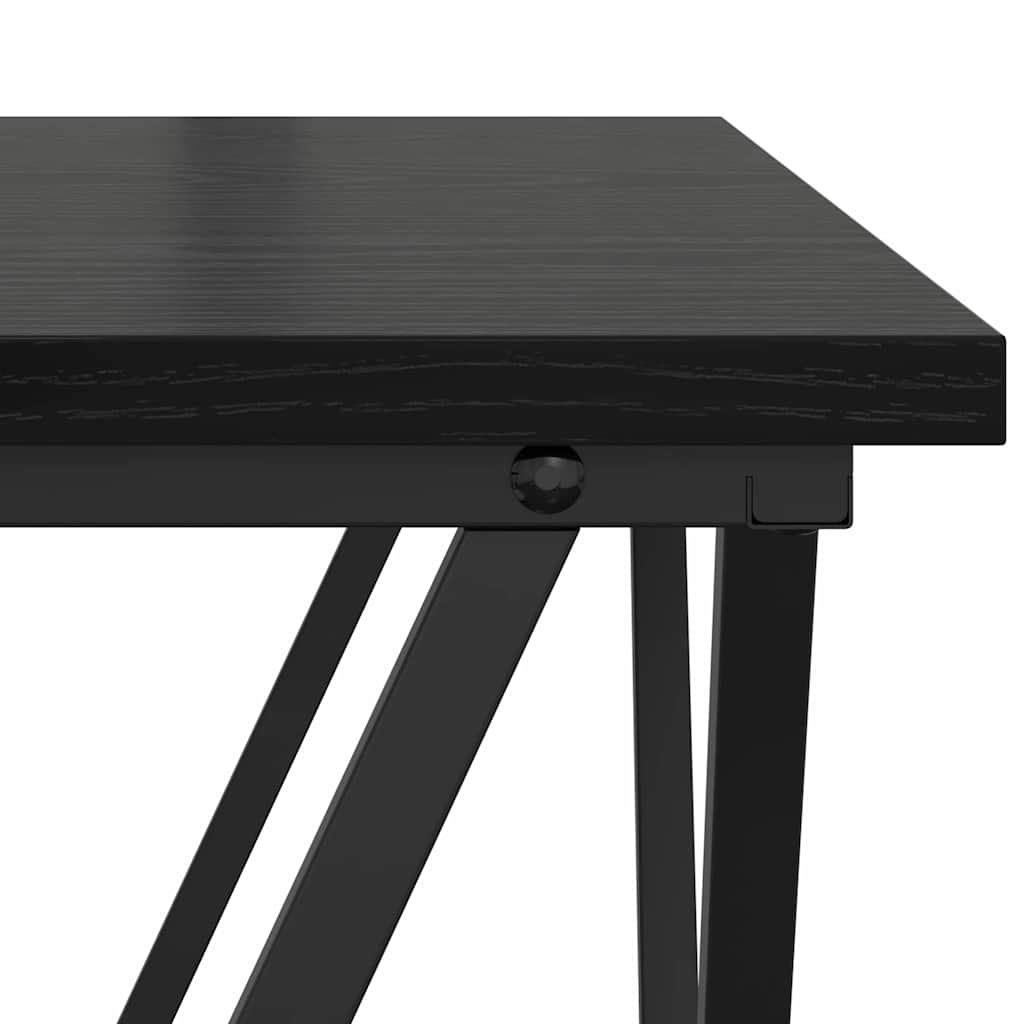 Sofabord Sort eg 80 x 80 x 45 cm Ingeniørtræ og stål
