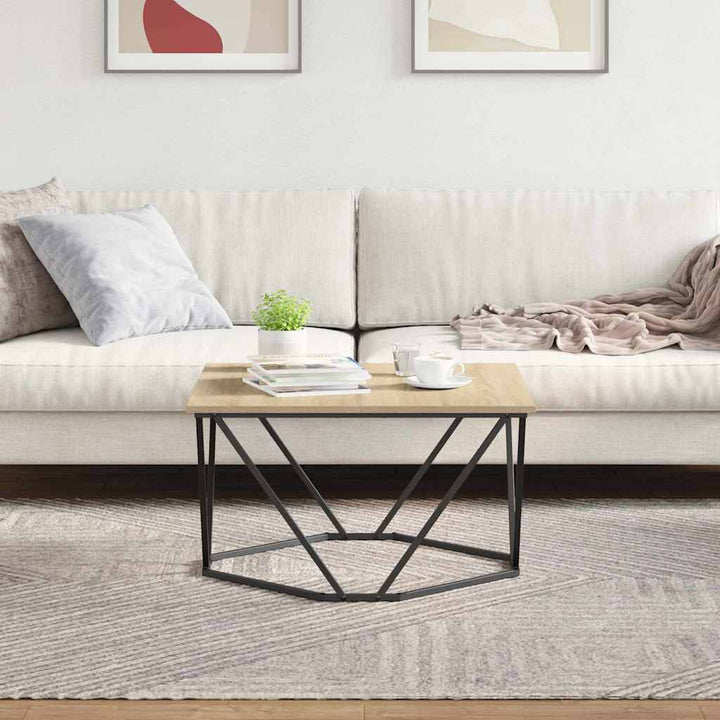 Sofabord Sonoma eg 80 x 80 x 45 cm Ingeniørtræ og stål