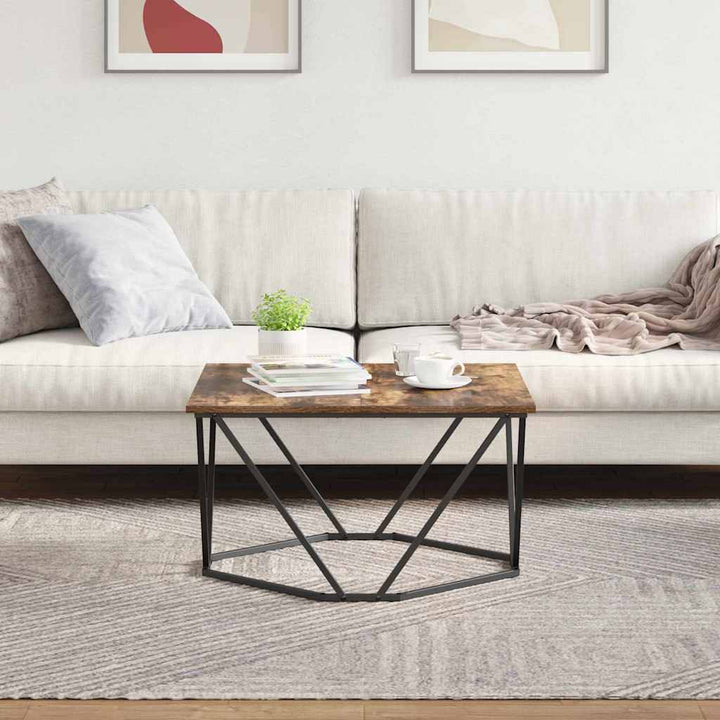 Sofabord Røget eg 80 x 80 x 45 cm Ingeniørtræ og stål