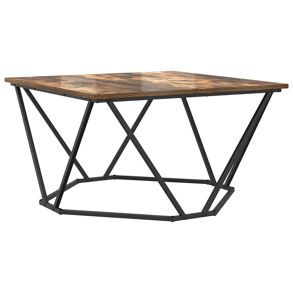 Sofabord Røget eg 80 x 80 x 45 cm Ingeniørtræ og stål
