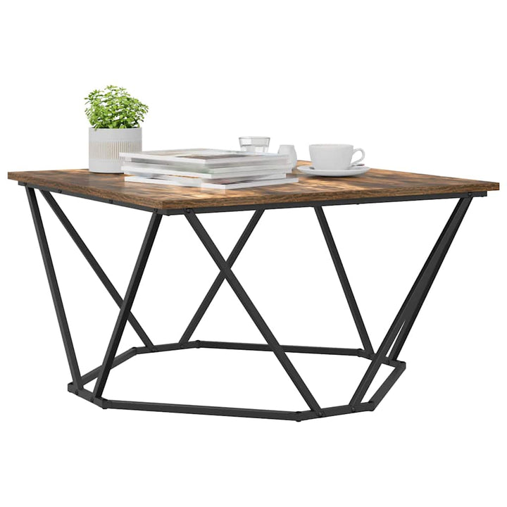 Sofabord Røget eg 80 x 80 x 45 cm Ingeniørtræ og stål