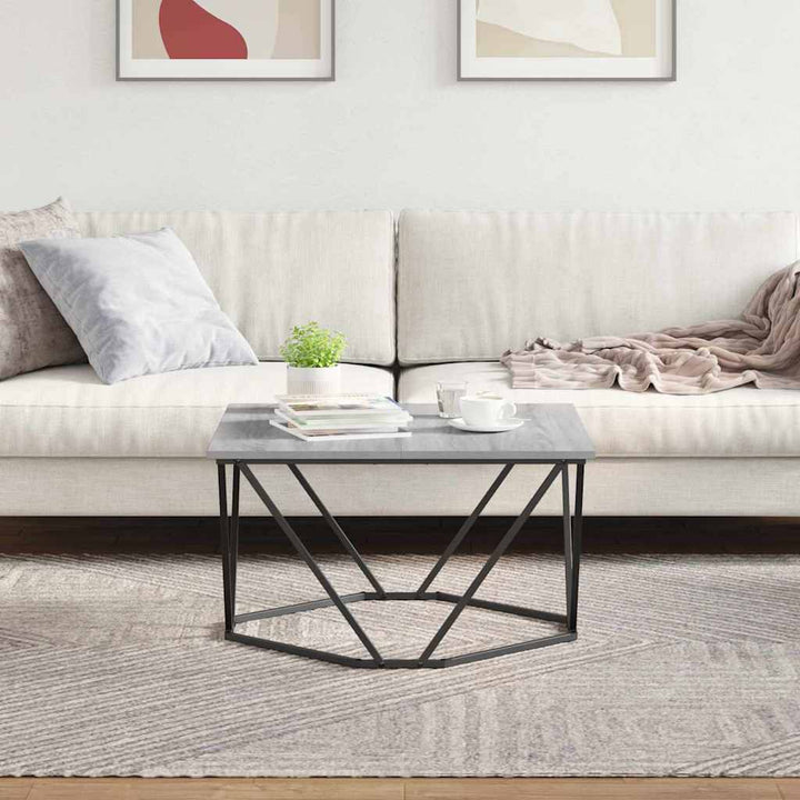 Sofabord Grå Sonoma 80 x 80 x 45 cm Ingeniørtræ og stål