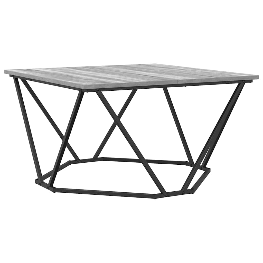 Sofabord Grå Sonoma 80 x 80 x 45 cm Ingeniørtræ og stål