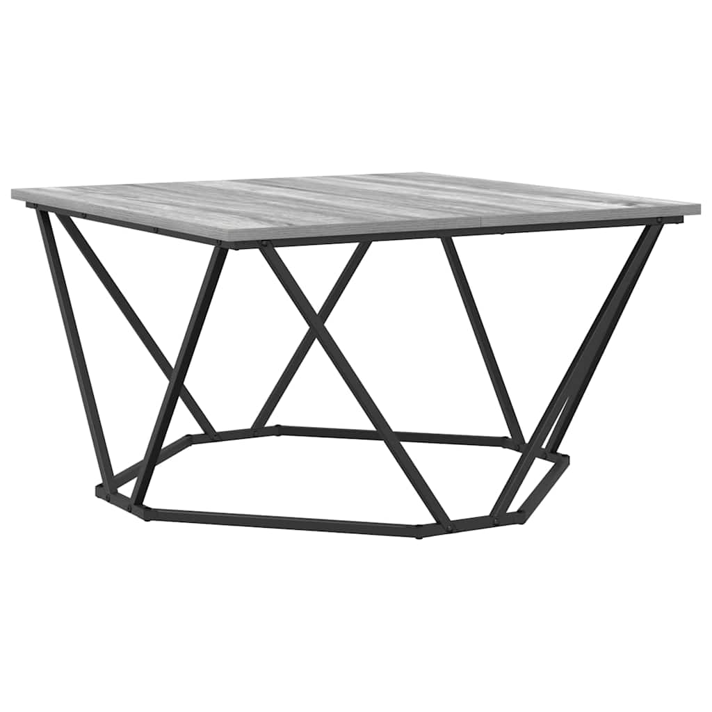Sofabord Grå Sonoma 80 x 80 x 45 cm Ingeniørtræ og stål