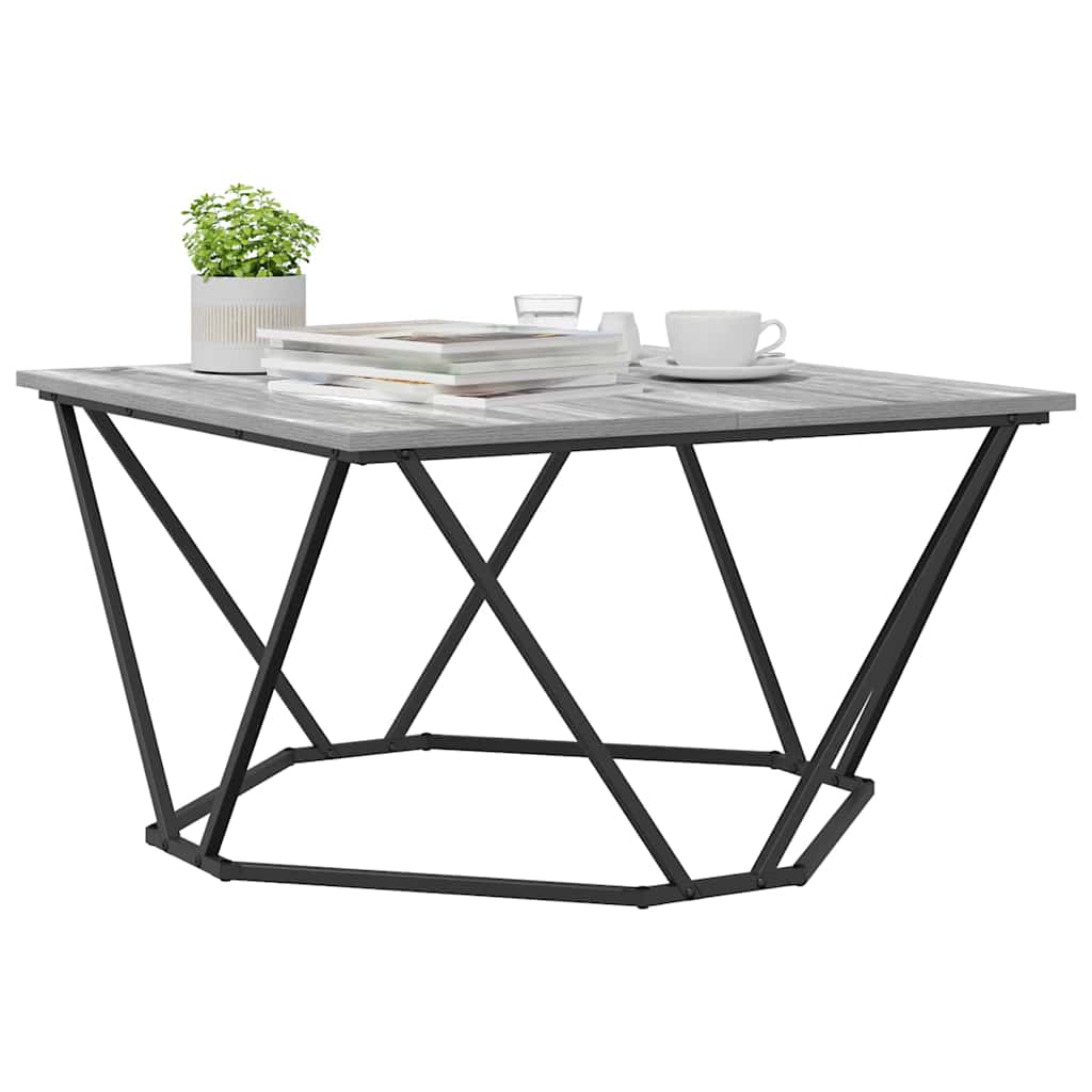 Sofabord Grå Sonoma 80 x 80 x 45 cm Ingeniørtræ og stål