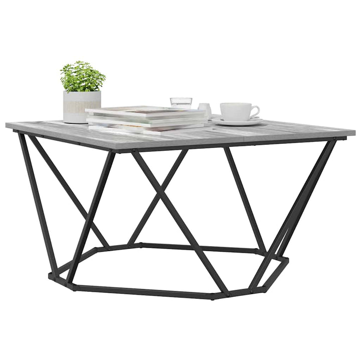 Sofabord Grå Sonoma 80 x 80 x 45 cm Ingeniørtræ og stål