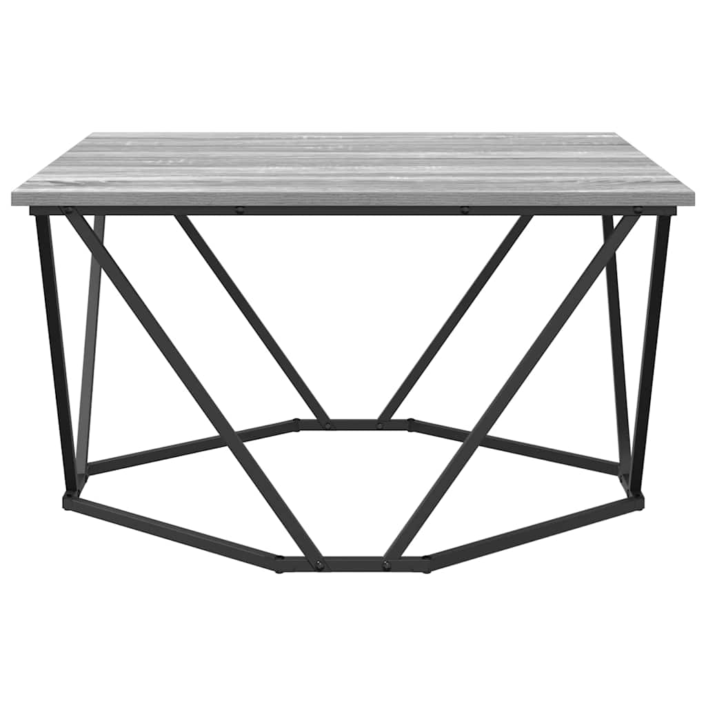 Sofabord Grå Sonoma 80 x 80 x 45 cm Ingeniørtræ og stål