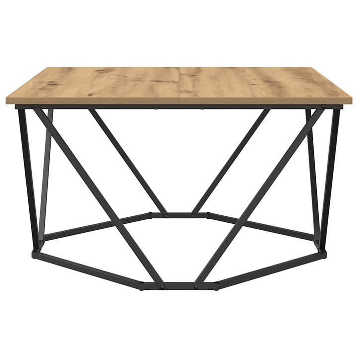 Sofabord Artisan Egetræ 80 x 80 x 45 cm Ingeniørtræ og stål