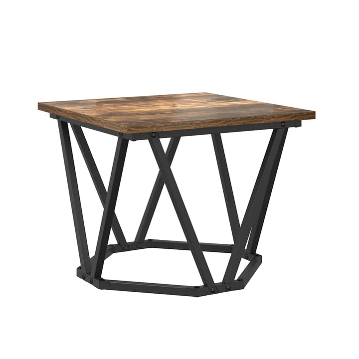 Sofabord 3 stk. Røget eg 50 x 50 x 40 cm Ingeniørtræ og stål