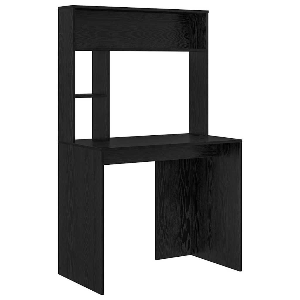 Bord med hylde Sort eg 91 x 50 x 149 cm Konstrueret træ