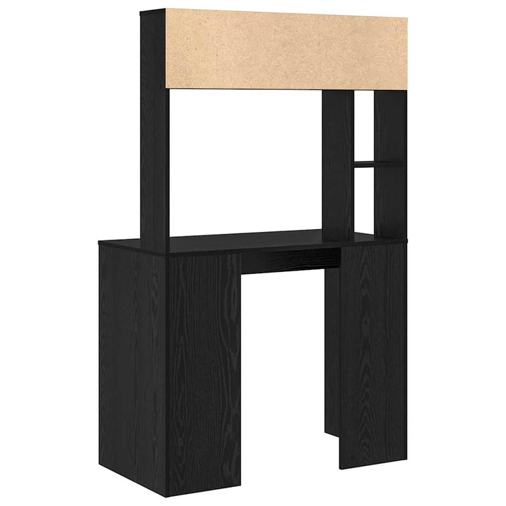 Bord med hylde Sort eg 91 x 50 x 149 cm Konstrueret træ