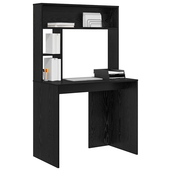 Bord med hylde Sort eg 91 x 50 x 149 cm Konstrueret træ