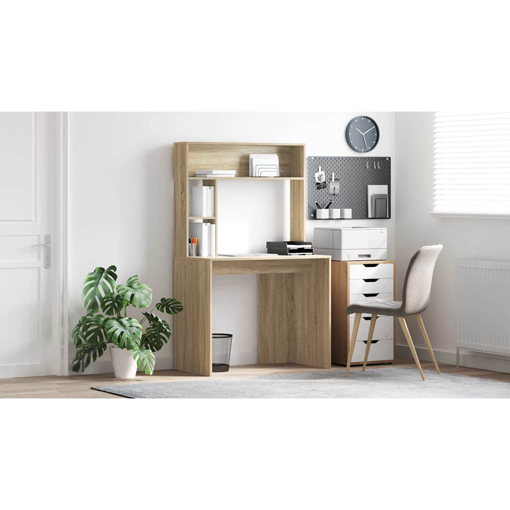Bord med hylde Sonoma eg 91 x 50 x 149 cm Konstrueret træ