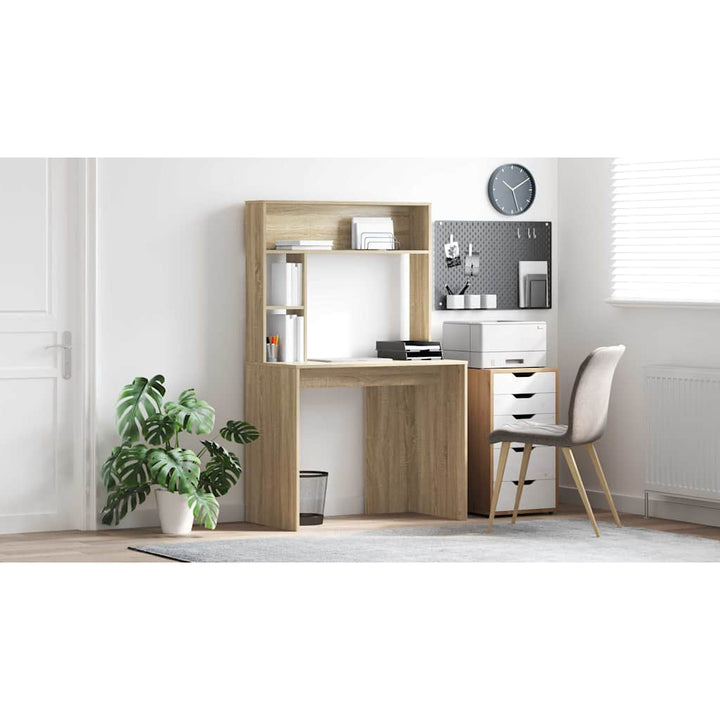 Bord med hylde Sonoma eg 91 x 50 x 149 cm Konstrueret træ