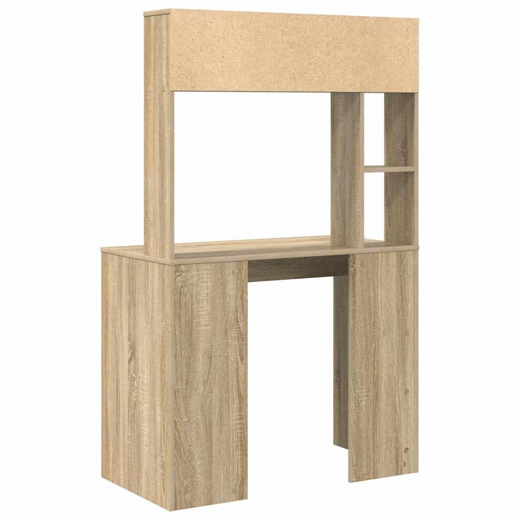 Bord med hylde Sonoma eg 91 x 50 x 149 cm Konstrueret træ