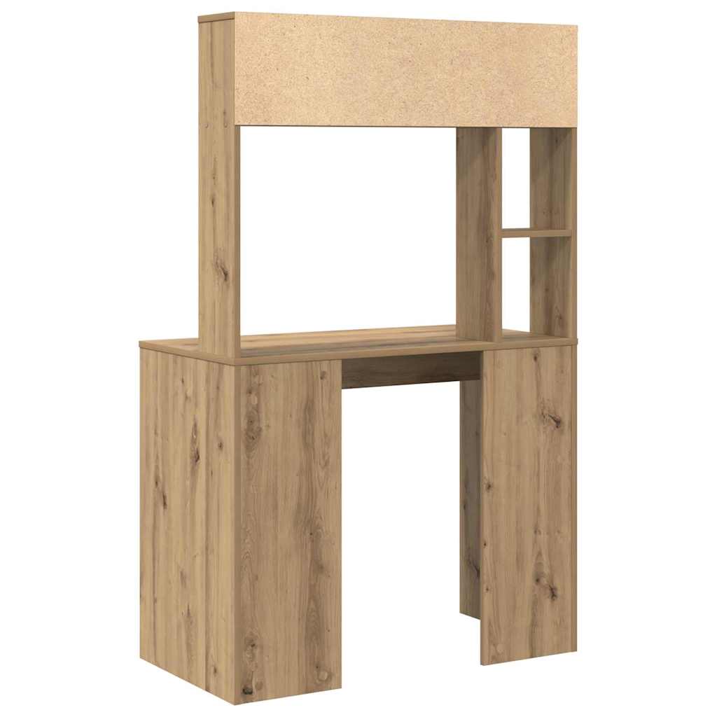 Bord med hylde Artisan Egetræ 91 x 50 x 149 cm Konstrueret træ