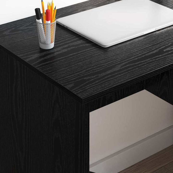 Bord med skuffe Sort eg 90 x 49 x 75 cm Konstrueret træ