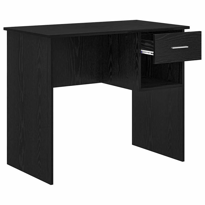 Bord med skuffe Sort eg 90 x 49 x 75 cm Konstrueret træ